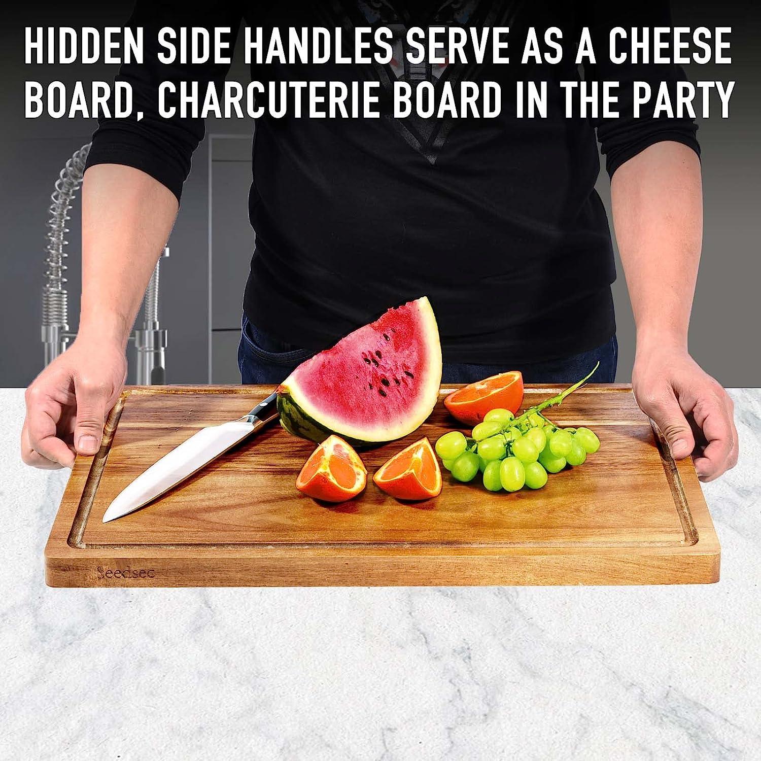 Fossa Wood Cutting Boards for Kitchen, Large Charcuterie boards, Reversible Wooden Chopping Board-2