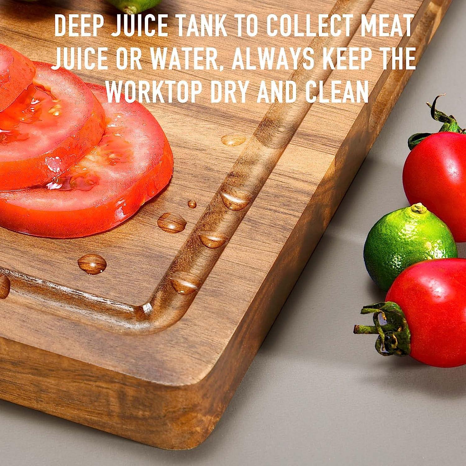 Fossa Wood Cutting Boards for Kitchen, Large Charcuterie boards, Reversible Wooden Chopping Board-3