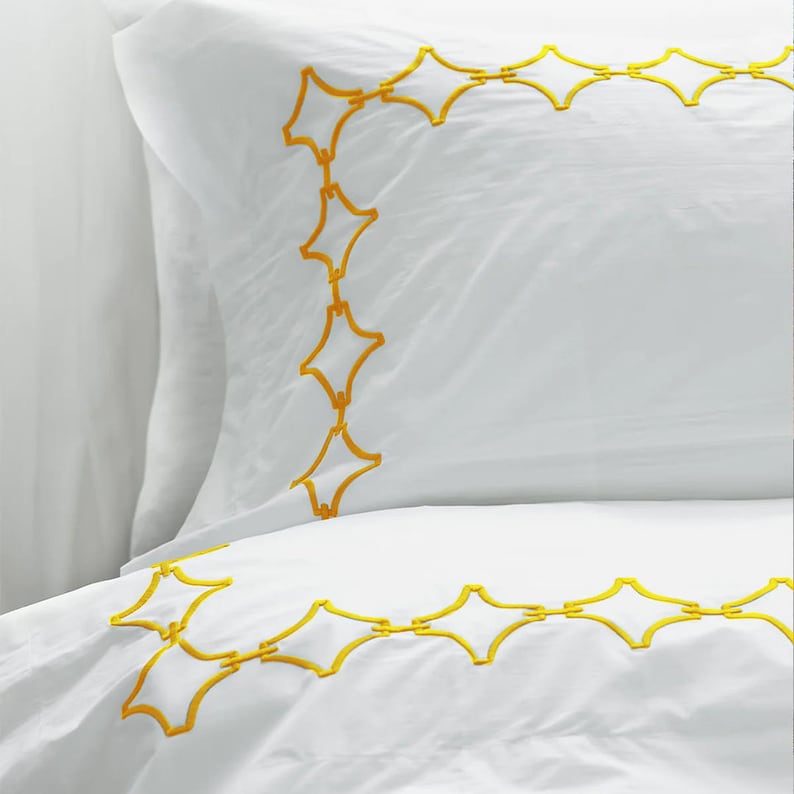 Links - Cotton Sateen Embroidered Edge Duvet Cover Sets-4