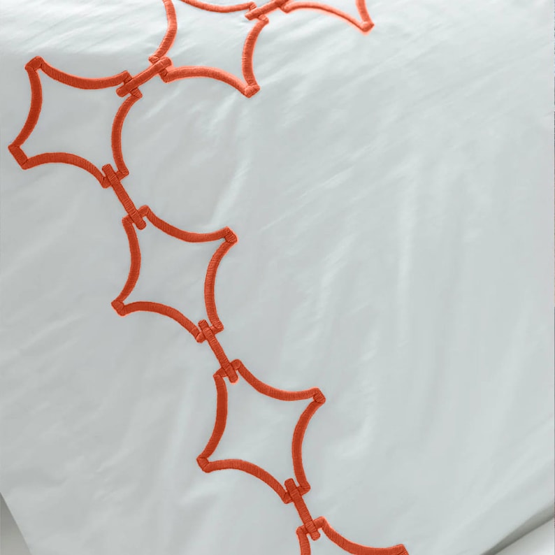 Links - Cotton Sateen Embroidered Edge Duvet Cover Sets-2